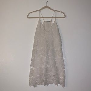 ZARA white flower lace mini dress